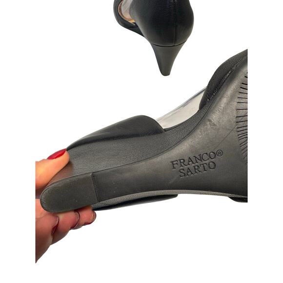 Franco Sarto Classic Black Wedge Pumps - Picture 7 of 8